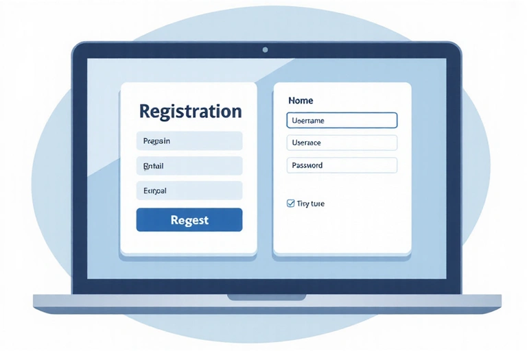 Formularz rejestracyjny na ekranie komputera